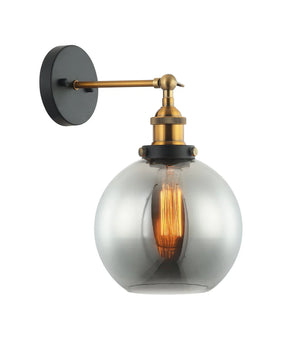 PESINI Interior Swing Arm Glass with Antique Brass/ Chrome Highlight Wall Lights