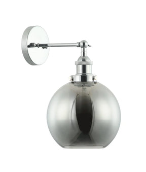 PESINI Interior Swing Arm Glass with Antique Brass/ Chrome Highlight Wall Lights