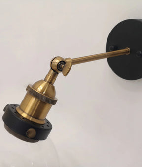 PESINI Interior Swing Arm Glass with Antique Brass/ Chrome Highlight Wall Lights