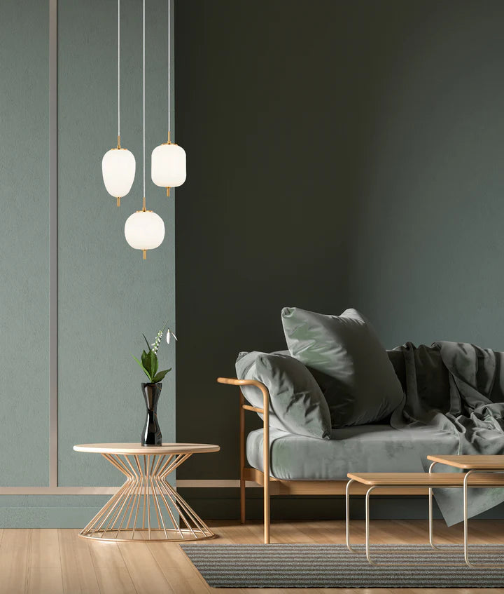 PINO: Interior Opal Matte / Smokey Black Mirror Finish multiple Pendant Lights