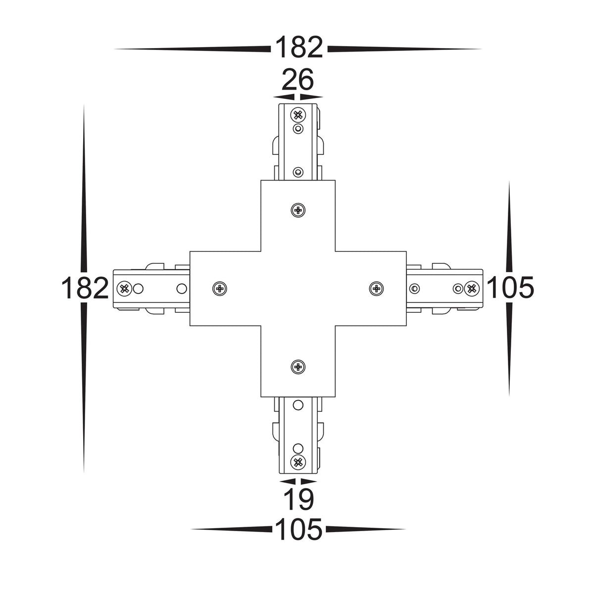 White Single Circuit X-Shape Connector