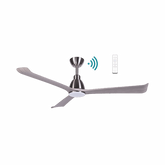 Polo DC 1320mm 3 ABS Blade WIFI & Remote Control Ceiling Fan with Variable Dim 15w CCT LED Light Nickel/Driftwood