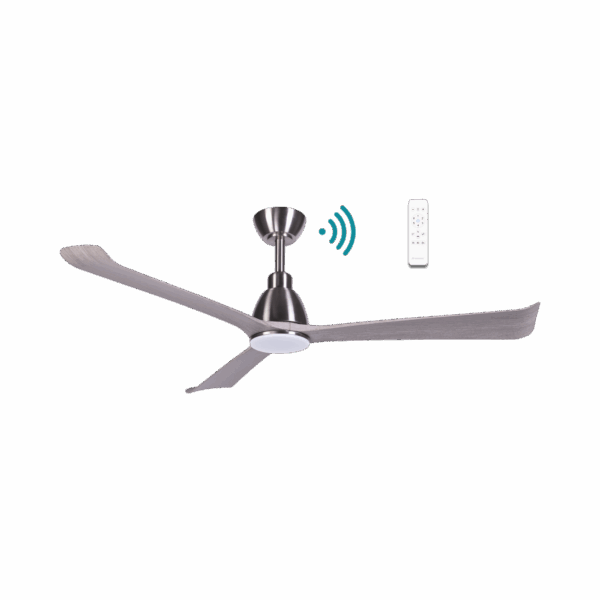 Polo DC 1320mm 3 ABS Blade WIFI & Remote Control Ceiling Fan with Variable Dim 15w CCT LED Light Nickel/Driftwood