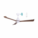 Polo DC 1320mm 3 ABS Blade WIFI & Remote Control Ceiling Fan with Variable Dim 15w CCT LED Light Matt White/Walnut