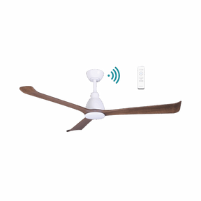 Polo DC 1320mm 3 ABS Blade WIFI & Remote Control Ceiling Fan with Variable Dim 15w CCT LED Light Matt White/Walnut