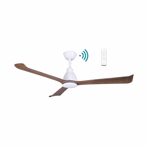 Polo DC 1320mm 3 ABS Blade WIFI & Remote Control Ceiling Fan with Variable Dim 15w CCT LED Light Matt White/Walnut