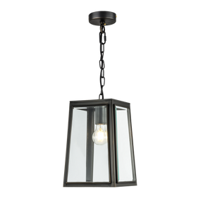 Preston P1 20CM BRZ 1 Light Small E27 Brass Bevelled Glass Pendant Bronze