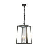 Preston P3 30CM BRZ 3 Light Large E14 Brass Bevelled Glass Pendant Bronze