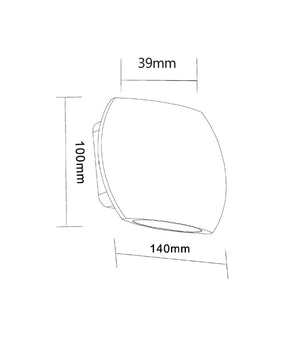 REMO Surface Mounted LED Exterior Curved Up/Down Wall Lights IP54