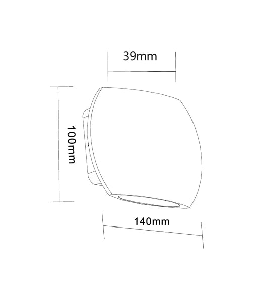 REMO Surface Mounted LED Exterior Curved Up/Down Wall Lights IP54
