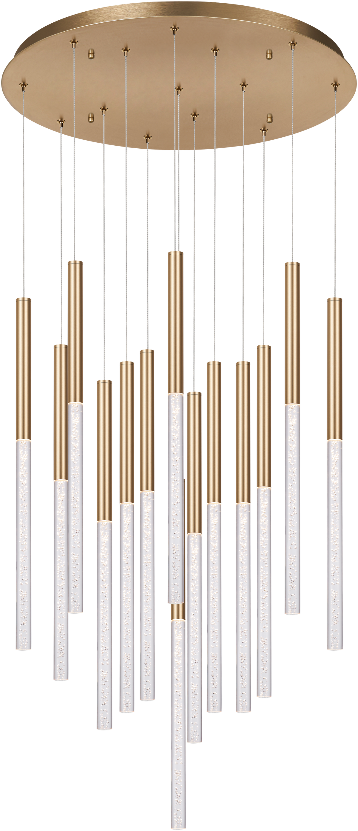 Rhea Pencil Drop 14 Light LED Pendant Black