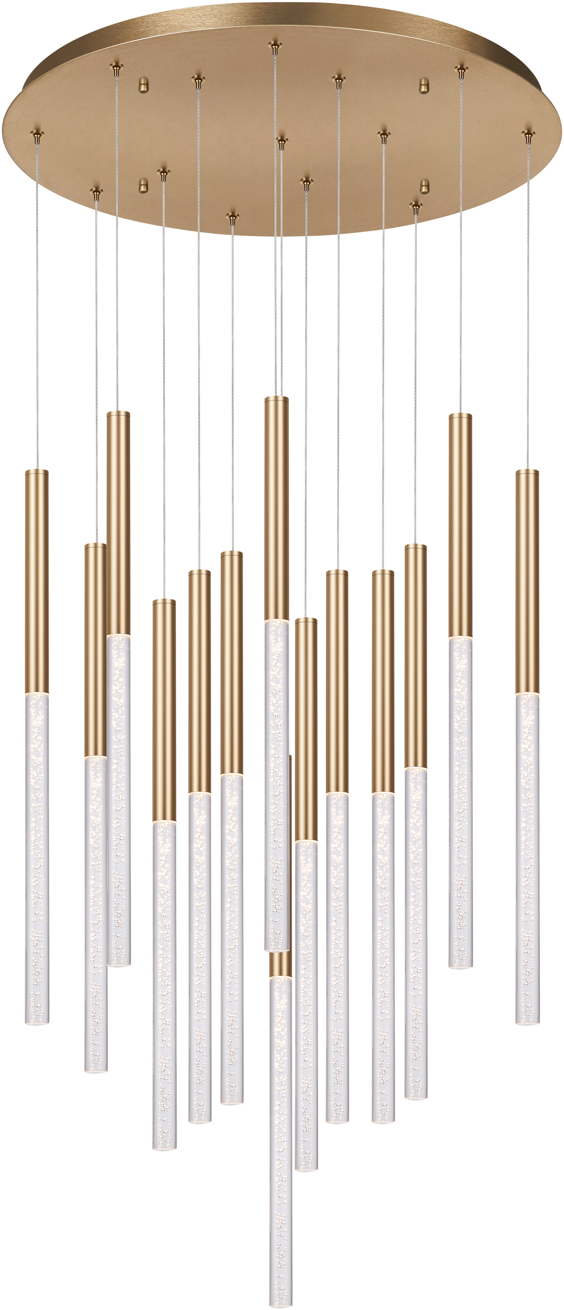 Rhea Pencil Drop 14 Light LED Pendant Black
