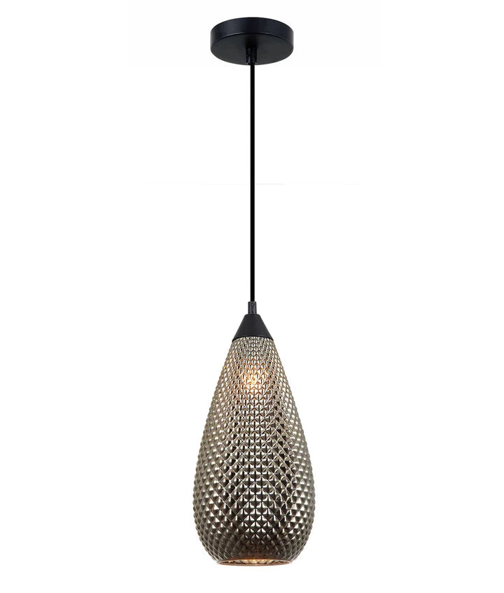 RICTUS: Bohemian Glass with Quadrilateral Segments Tear Drop Shape Pendant Lights