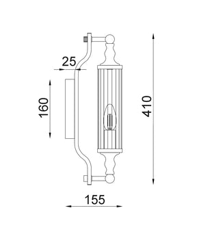 RODILLO Interior Tubular Clear Glass Wall Lights