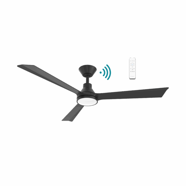 Riviera DC 1320mm 3 ABS Blade WIFI & Remote Control Ceiling Fan with Variable Dim 15w CCT LED Light Matt Black