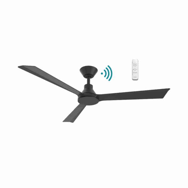 Riviera DC 1320mm 3 ABS Blade WIFI & Remote Control Ceiling Fan Only Matt Black