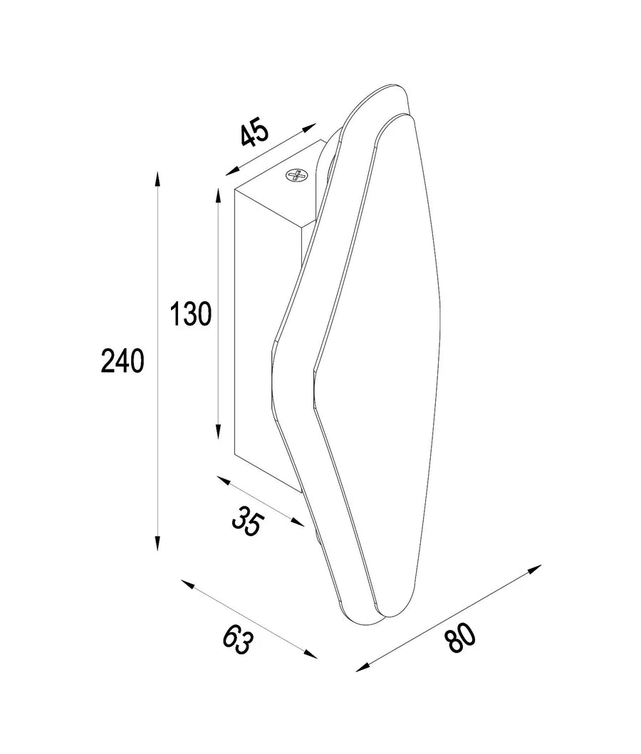 SANTIAGO City Series LED Tri-CCT Interior Oval Dimmable Wall Light