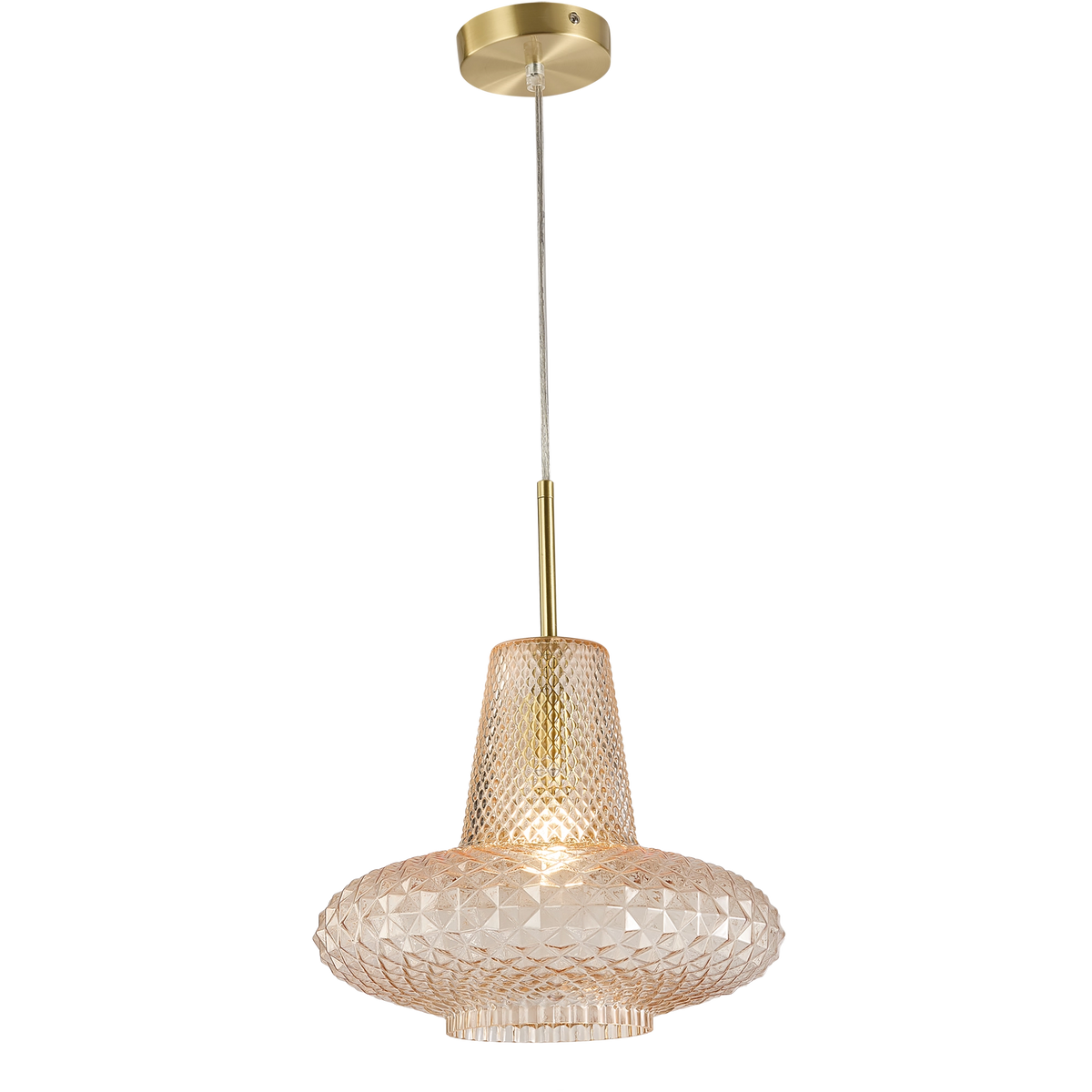 Sculpt Vintage Diamond Cut Glass E27 Pendant Ø320 Amber