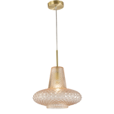 Sculpt Vintage Diamond Cut Glass E27 Pendant Ø320 Amber