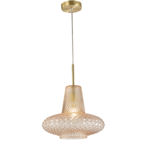 Sculpt Vintage Diamond Cut Glass E27 Pendant Ø320 Amber