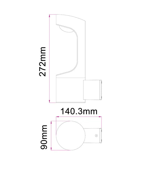 SETH Exterior LED Matt Black Surface Mounted Wall Light IP54