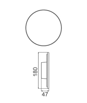 SHADOWTRI: Exterior LED Tri-CCT Round Backlit Wall Lights IP65 & IK08 (Diam: 180mm)