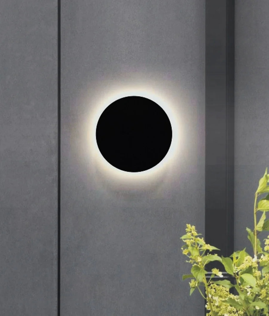 SHADOWTRI: Exterior LED Tri-CCT Round Backlit Wall Lights IP65 & IK08 (Diam: 180mm)