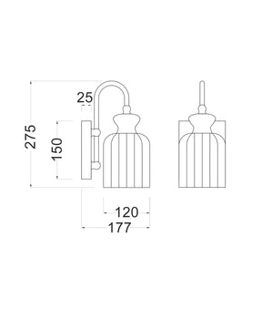 SINO Interior Ellipse Single Clear Glass Shade Wall Lights