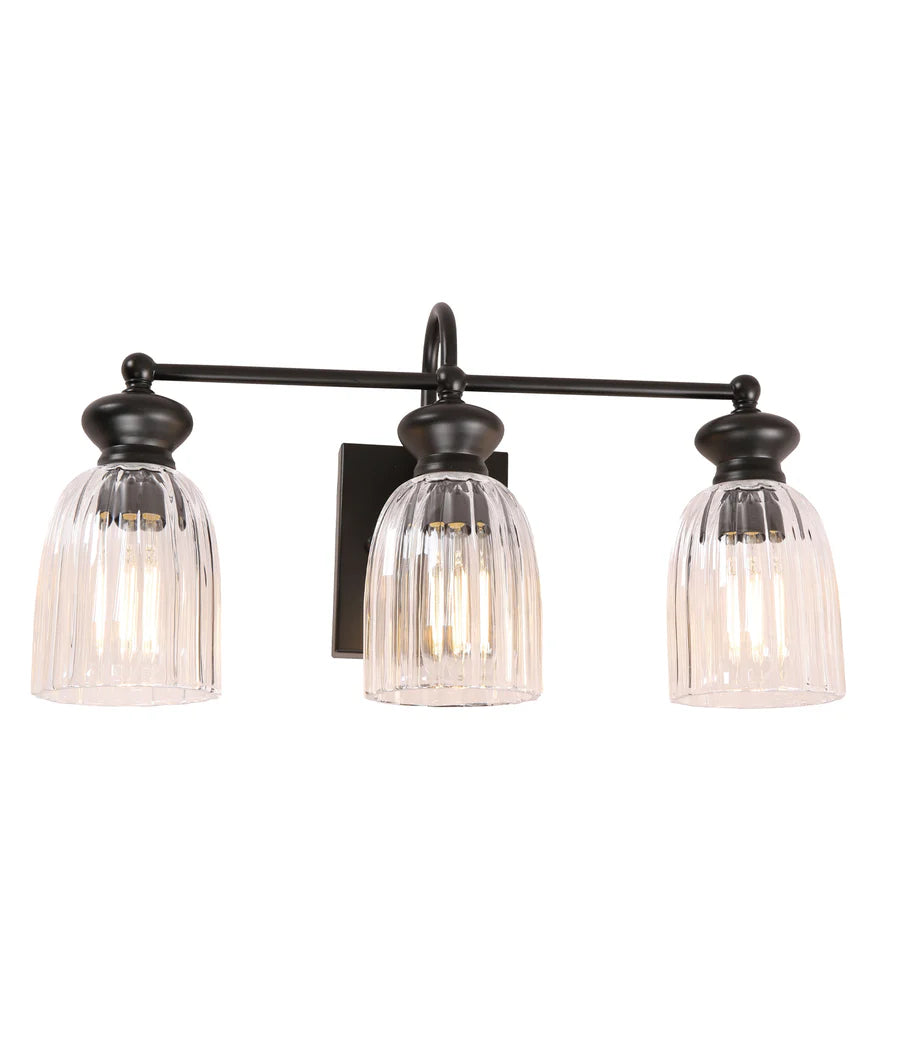 SINO Interior Ellipse Triple Clear Glass Shade Wall Lights