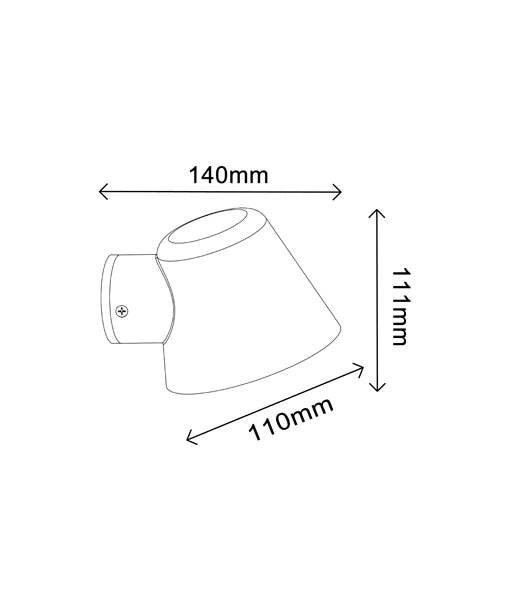 SKOPA Exterior Glass Diffuser Flat Top Cone Surface Mounted Wall Lights IP44