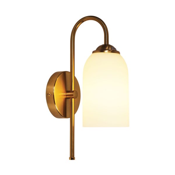 ARLINGTON WALL LIGHT SATIN BRASS / OPAL