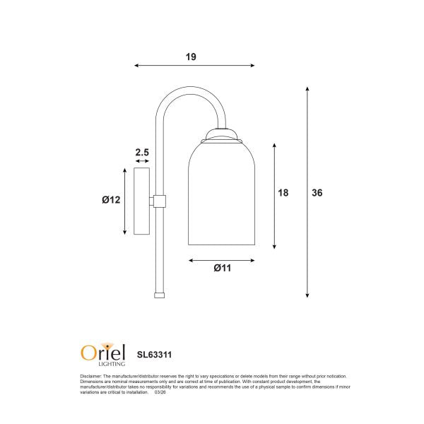 ARLINGTON WALL LIGHT SATIN BRASS / OPAL