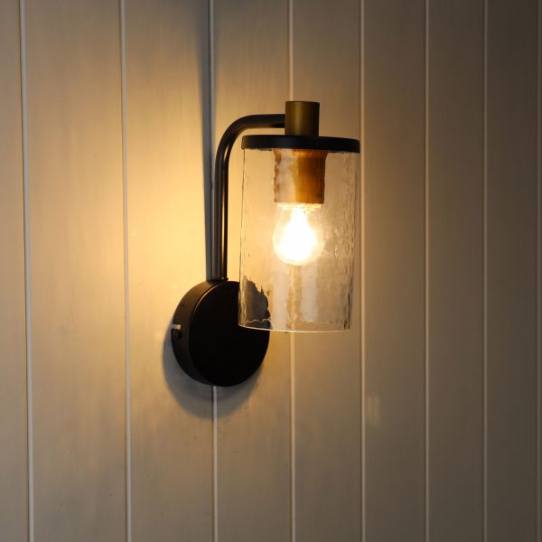 RAYMONT WALL LIGHT MATT BLACK / CLEAR