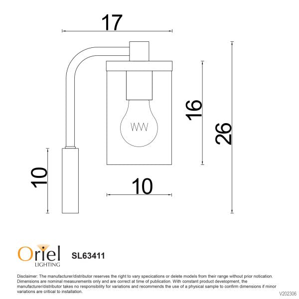 RAYMONT WALL LIGHT MATT BLACK / CLEAR
