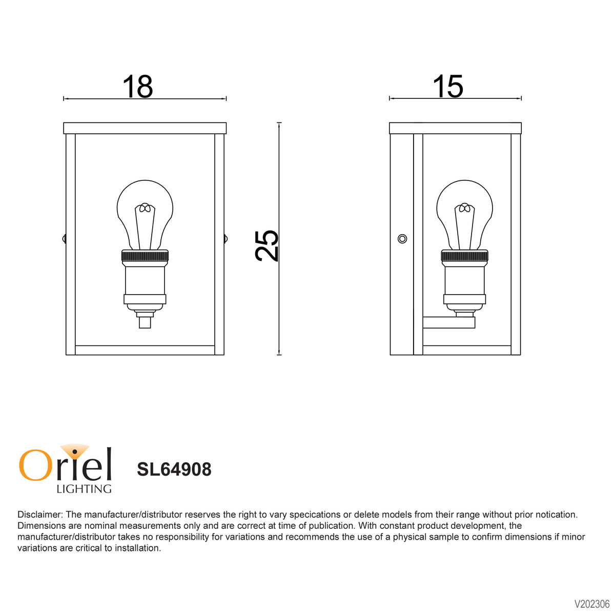 OAKLAND 1 LIGHT OUTDOOR WALL LIGHT BLACK