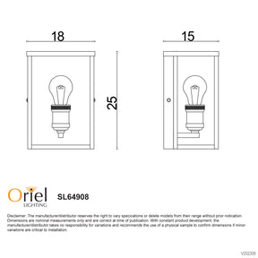 OAKLAND 1 LIGHT OUTDOOR WALL LIGHT BLACK