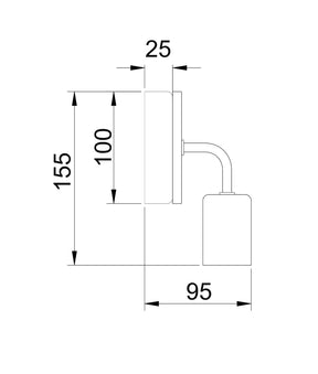 SOLO Interior Iron Bracket with Round Wood Highlight Wall Lights