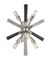 SPUTNIK Polished Nickel Dark-Light Grey Wood Wall Light