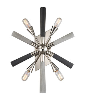 SPUTNIK Polished Nickel Dark-Light Grey Wood Wall Light