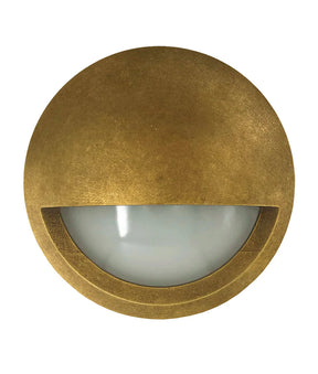 STE Exterior LED 12V/240V Antique Brass Eyelid/Round Step/Wall Lights IP65