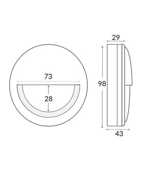 STE Exterior LED 12V/240V Antique Brass Eyelid/Round Step/Wall Lights IP65