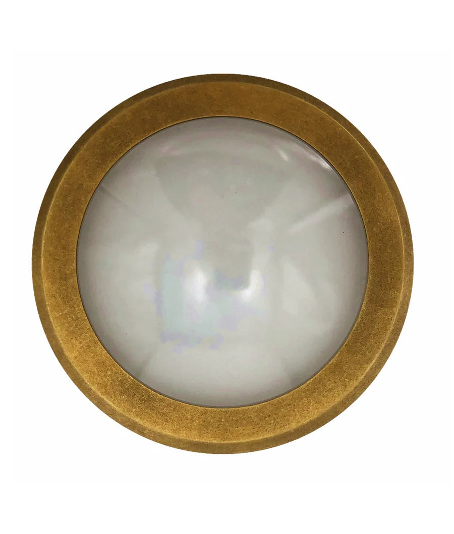 STE Exterior LED 12V/240V Antique Brass Eyelid/Round Step/Wall Lights IP65