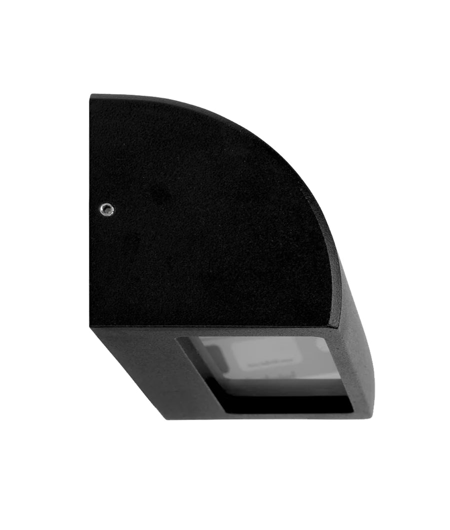 STE Exterior 12V Matte Black Curved Surface Mounted Step / Wall Lights IP65