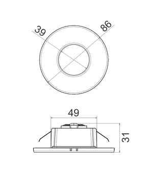 STE Exterior LED Tri-Wattage & Tri-CCT Round Recessed Step Light IP44