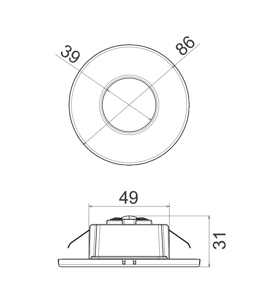 STE Exterior LED Tri-Wattage & Tri-CCT Round Recessed Step Light IP44