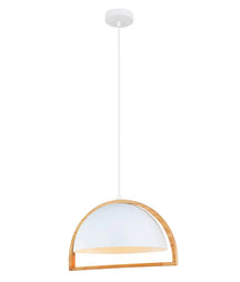 SWING: Dome With Wood Frame Pendant Lights