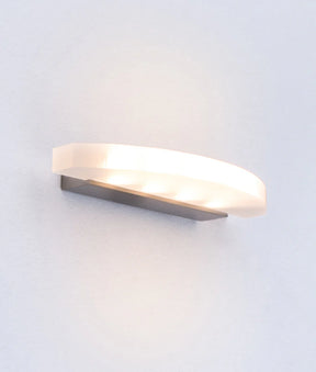 SYDNEY City Series LED Interior Satin Nickel Curved Frosted Diffuser Wall Light