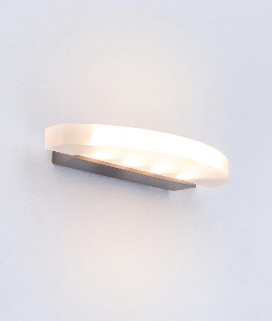 SYDNEY City Series LED Interior Satin Nickel Curved Frosted Diffuser Wall Light