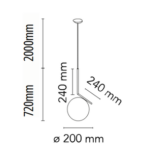 Replica Ic Ball Pendant In 200mm Frosted Glass