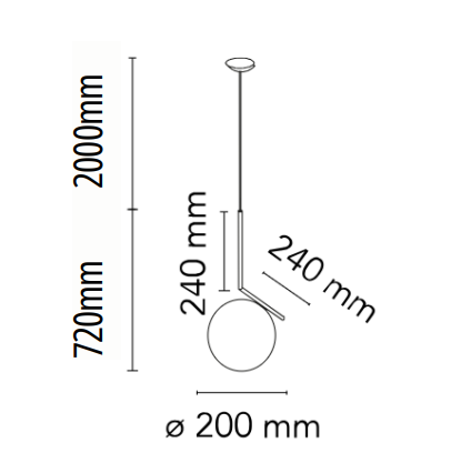 Replica Ic Ball Pendant In 200mm Frosted Glass